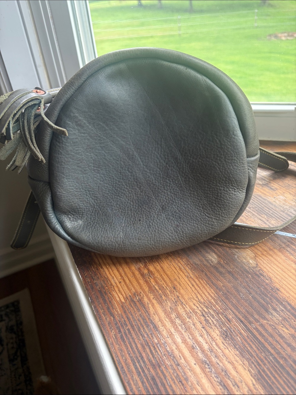 KMM and Co Blue Green Leather Bucket Bag - Women - Picture 10 of 11